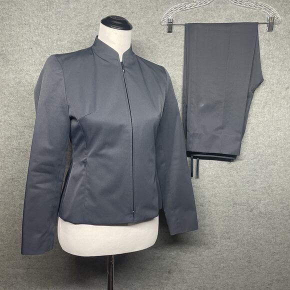 INC International Concepts Jackets & Blazers - INC International Concepts Womens 2P Gray 2 pc Pant Suit Full Zip Jacket Career